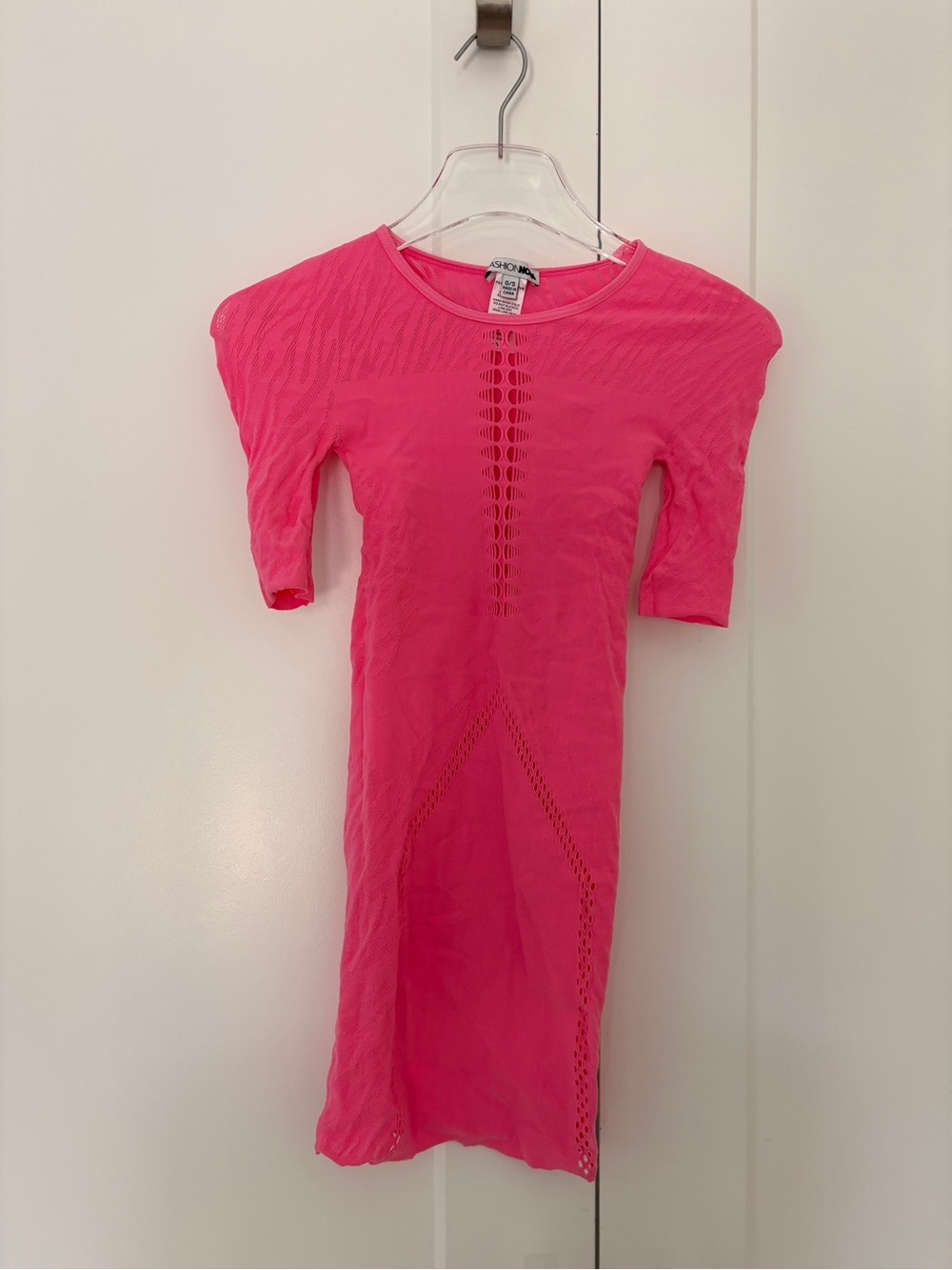 Bright Pink Knit Fashion Nova Dress